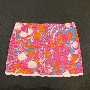 Lilly Pulitzer Michelina Shorely Blue Feeling Tanked Skort Skirt Womens Size 8